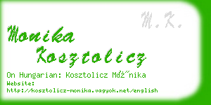 monika kosztolicz business card